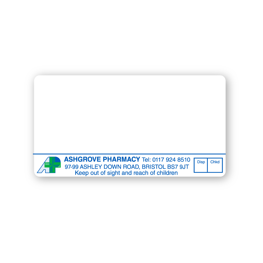 Ashgrove Pharmacy Labels (BS7 9JT)