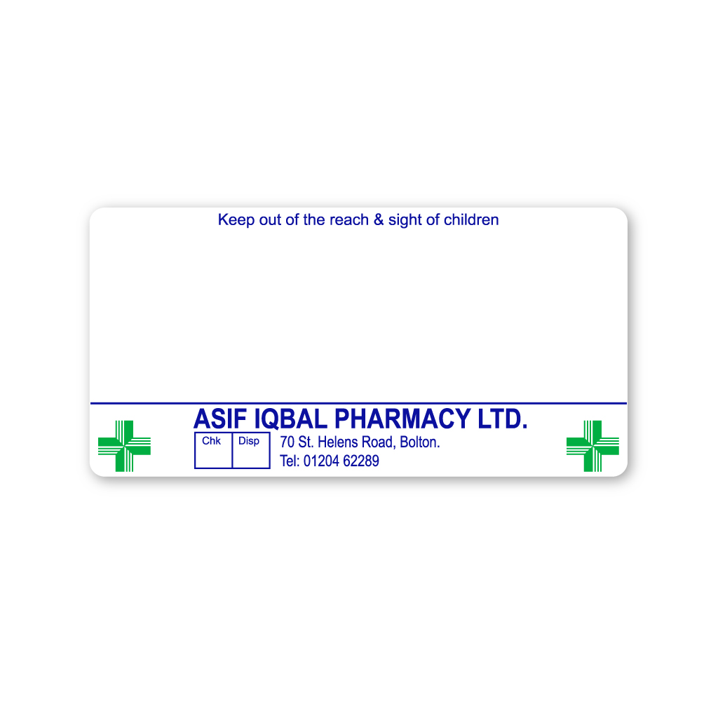 [EMT1008] Asif Iqbal Pharmacy Labels
