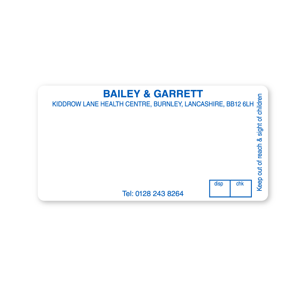 [AZEMT2772] Bailey&Garrett Kiddrow Pharmacy Labels