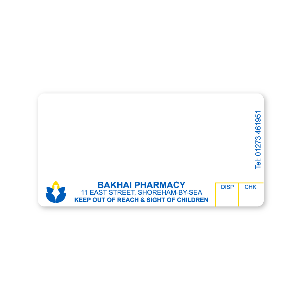 [EMT4447] Bakhai Pharmacy Labels