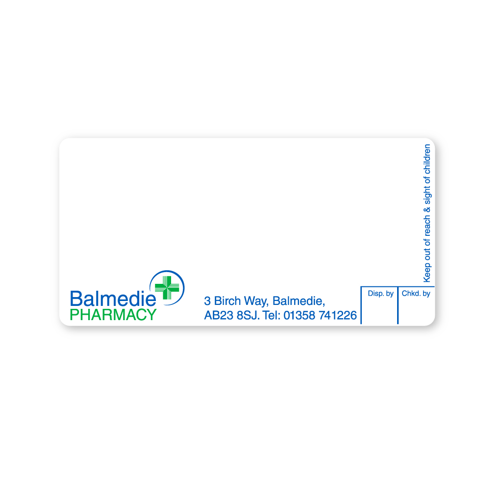[AZEMT3518] Balemdie Pharmacy Dispensing Labels