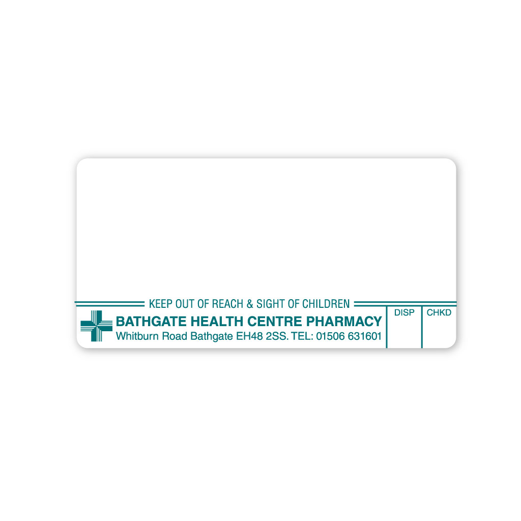 [AZEMT3728] Bathgate Health Centre Pharmacy Labels
