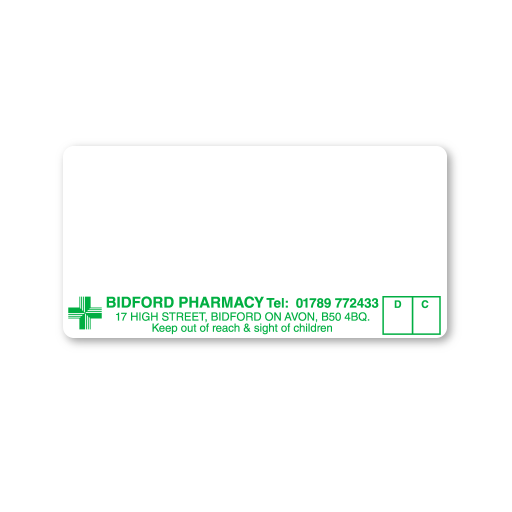 Bidford Pharmacy Labels