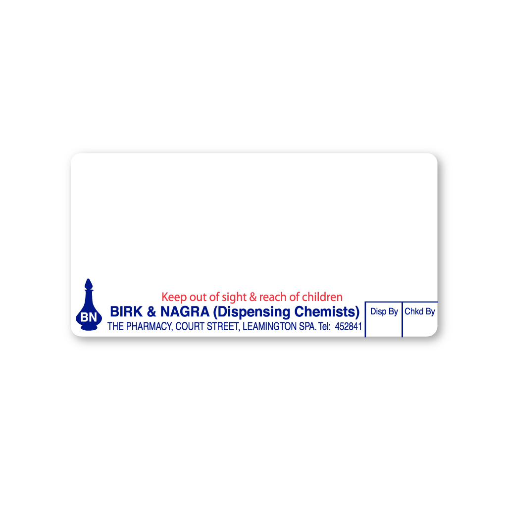 [EMT2044] Birk & Nagra Pharmacy (Court Street) Labels