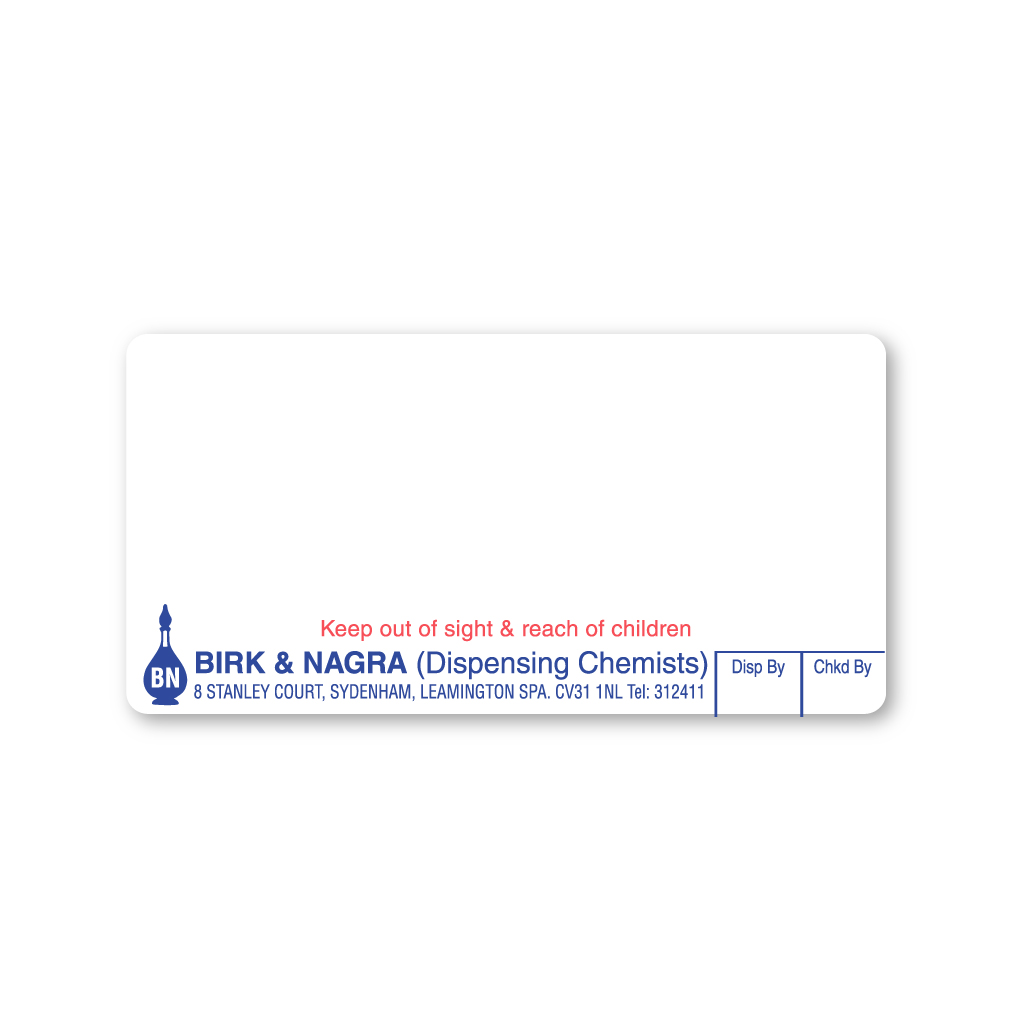 [AZEMT2115] Birk & Nagra Pharmacy (Stanley Court) Labels
