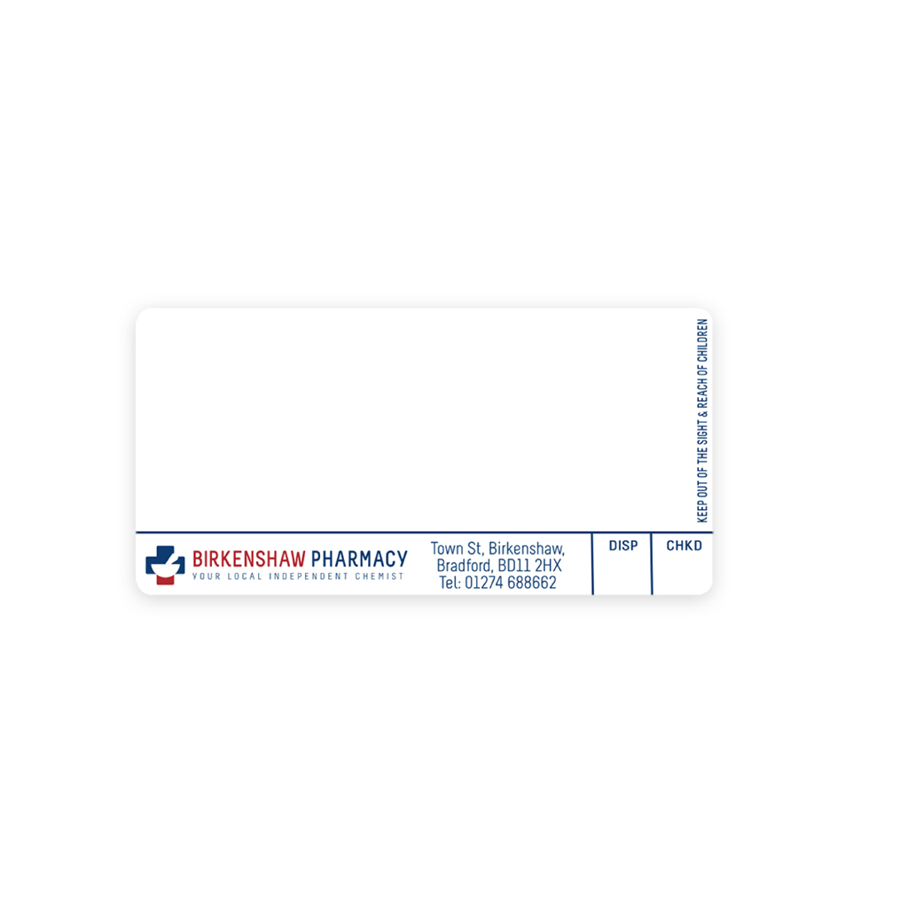 Roshban Birkenshaw Pharmacy Labels