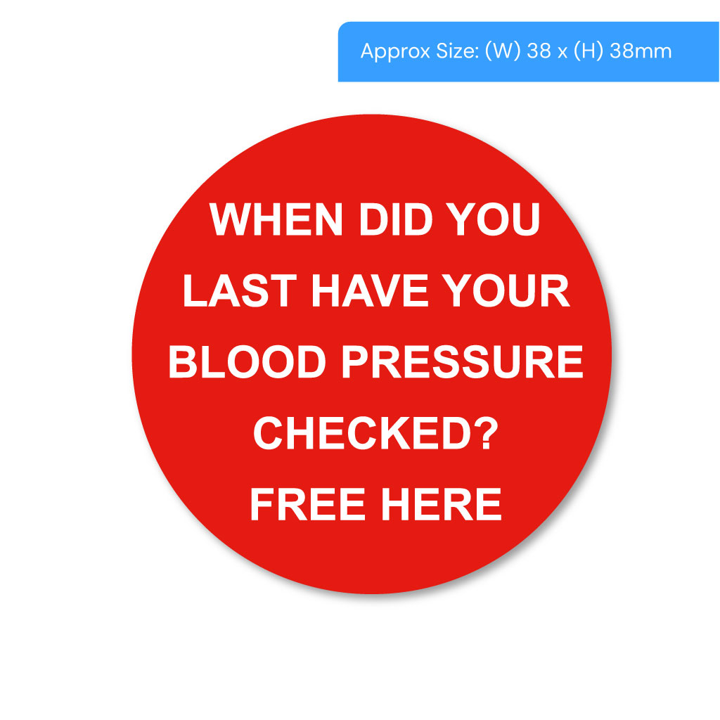 [STI1000BP] Blood Pressure Alert Labels