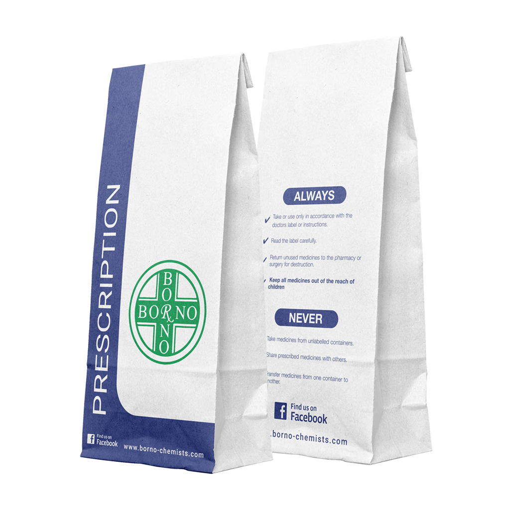 [BORNP2] P2 Borno Chemist Prescription Bags (Pack of 1500)