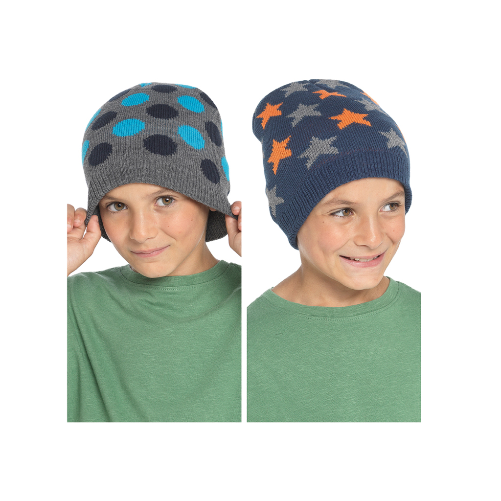 Boys Spot & Star Design Beanie Hat