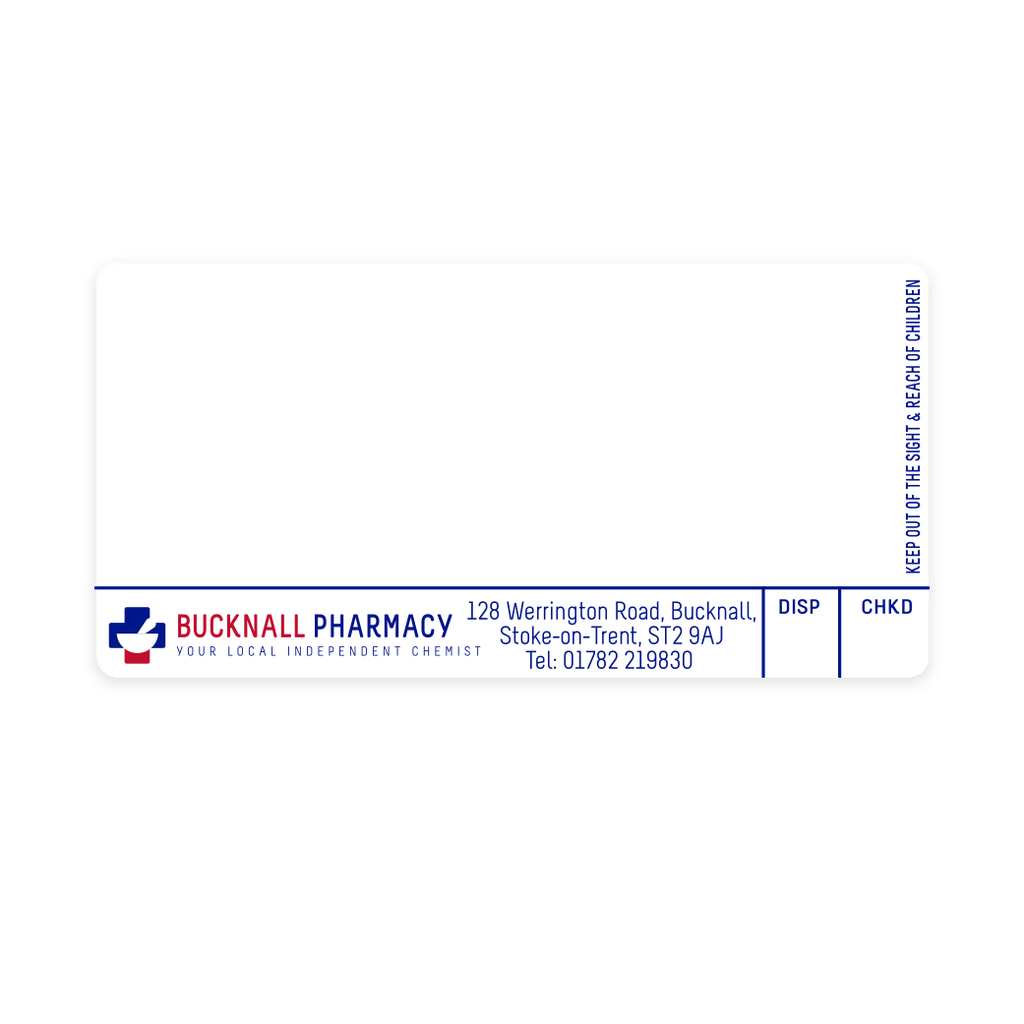 Roshban Bucknall Pharmacy Labels
