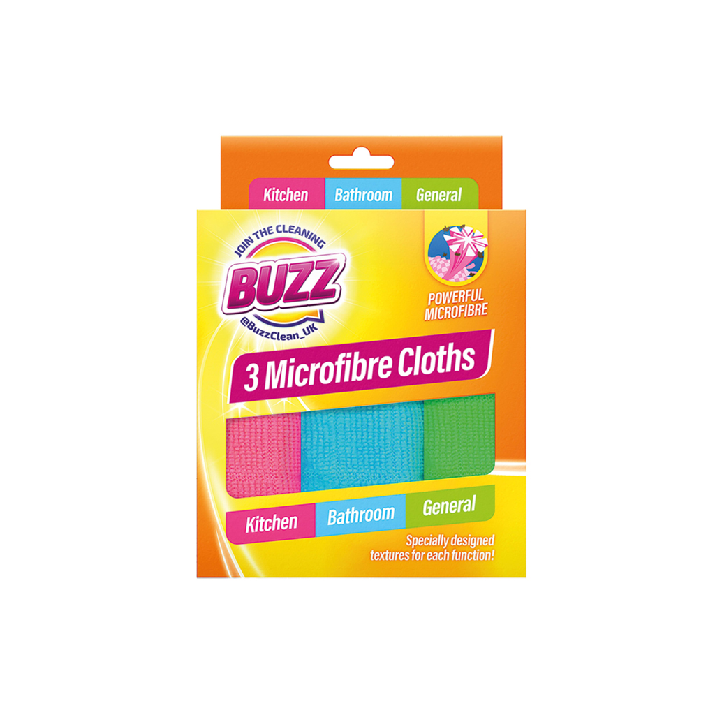 Buzz Microfibre Cloths 3Pk (320536)