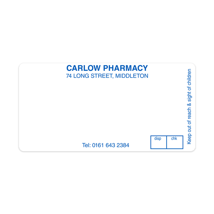 [AZEMT2316] Carlow Pharmacy Labels 