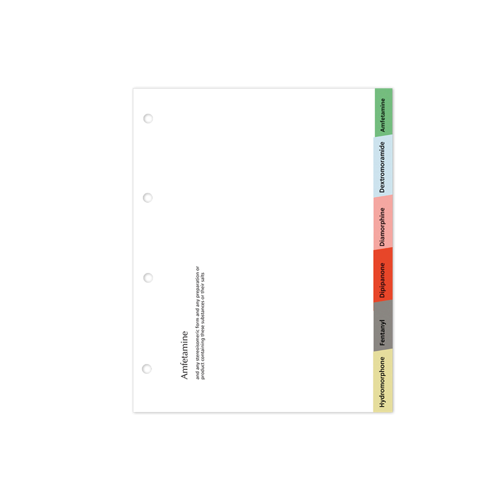 [NCD015] Controlled Drugs Register Index Dividers