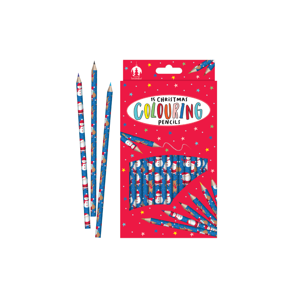 [XK0063] Christmas Colouring Pencils Pk15 