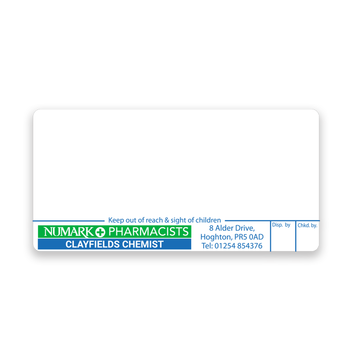 [EMT4387] Clayfields Chemist Labels