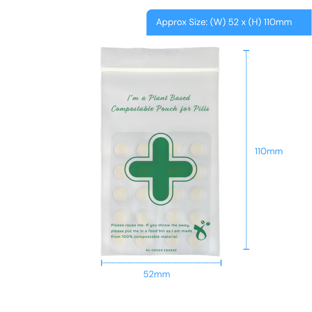 4oz Compostable Pouch For Pills 