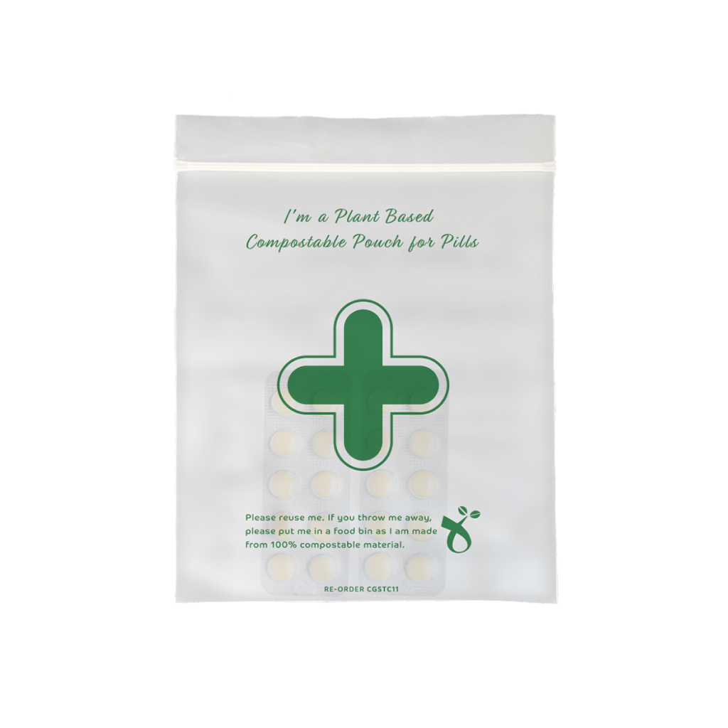 Compostable Pouch For Pills = TC11 Size