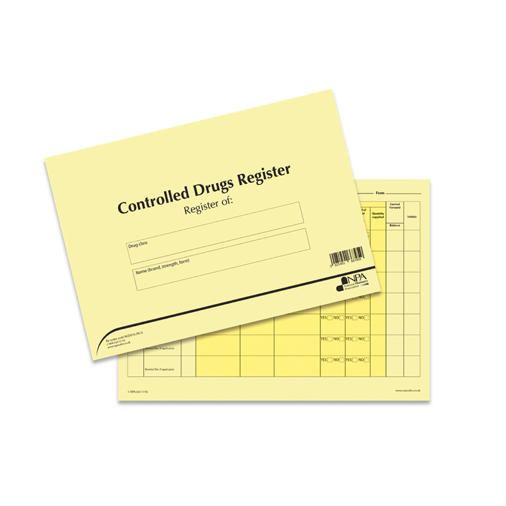 Controlled Drug Registers 16 Pages