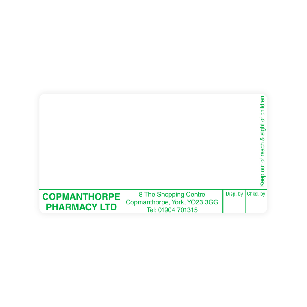 Copmanthorpe Pharmacy Labels 