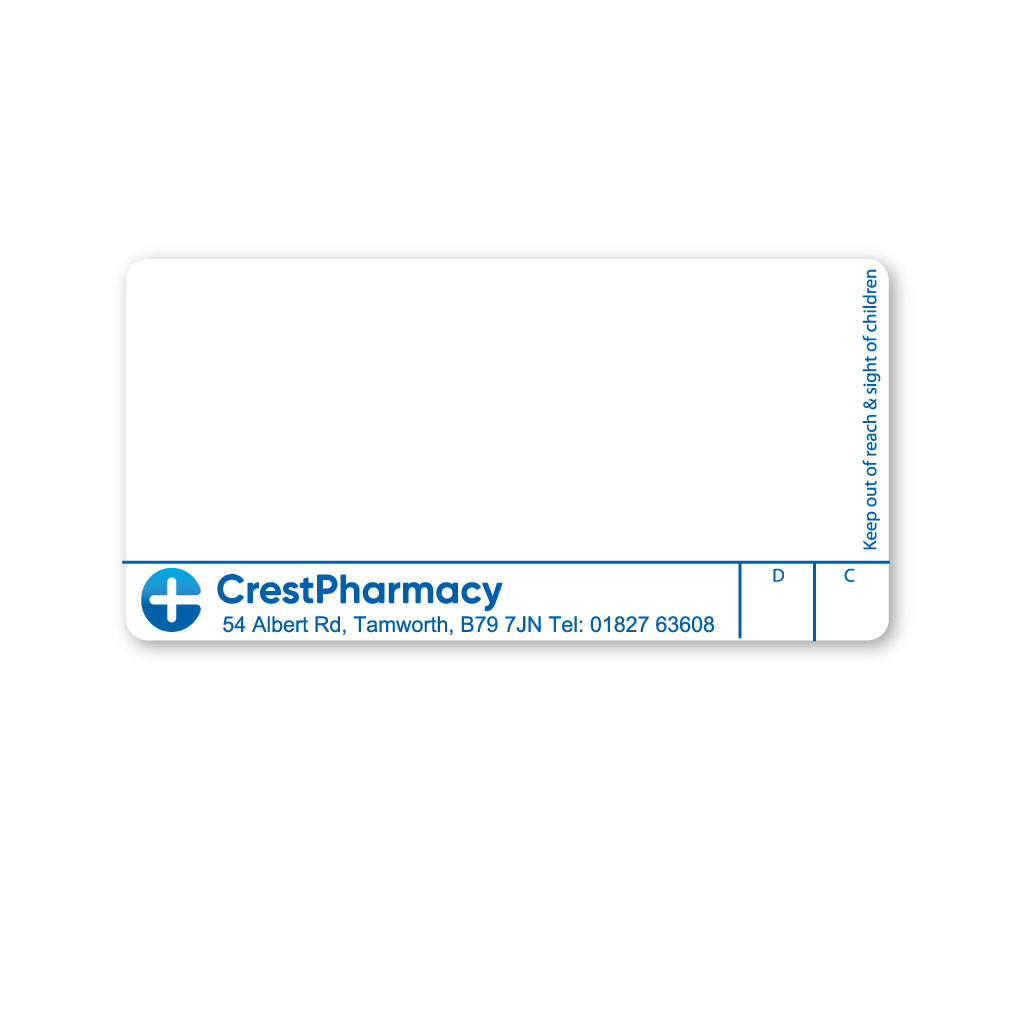 [AZEMT3096] Crest Pharmacy Labels (Albert Street)