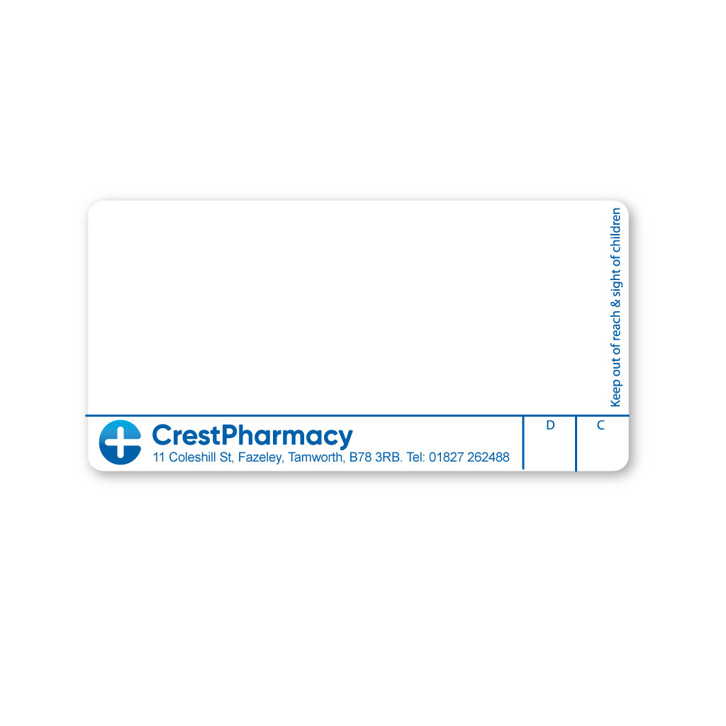 Crest Pharmacy Labels Fazeley 11 Coleshill Street