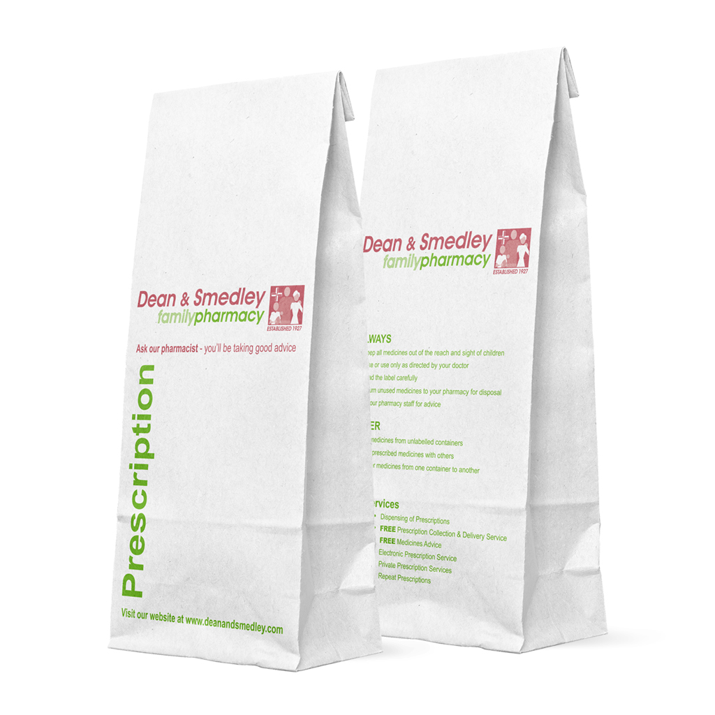 [DEA70] P4 Dean & Smedley Prescription Bags (Pack of 1000)