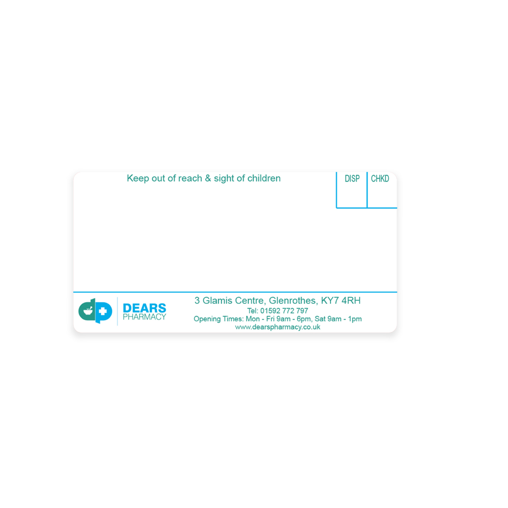 [EMT424B] Dears Pharmacy Glenrothes Disp Labels
