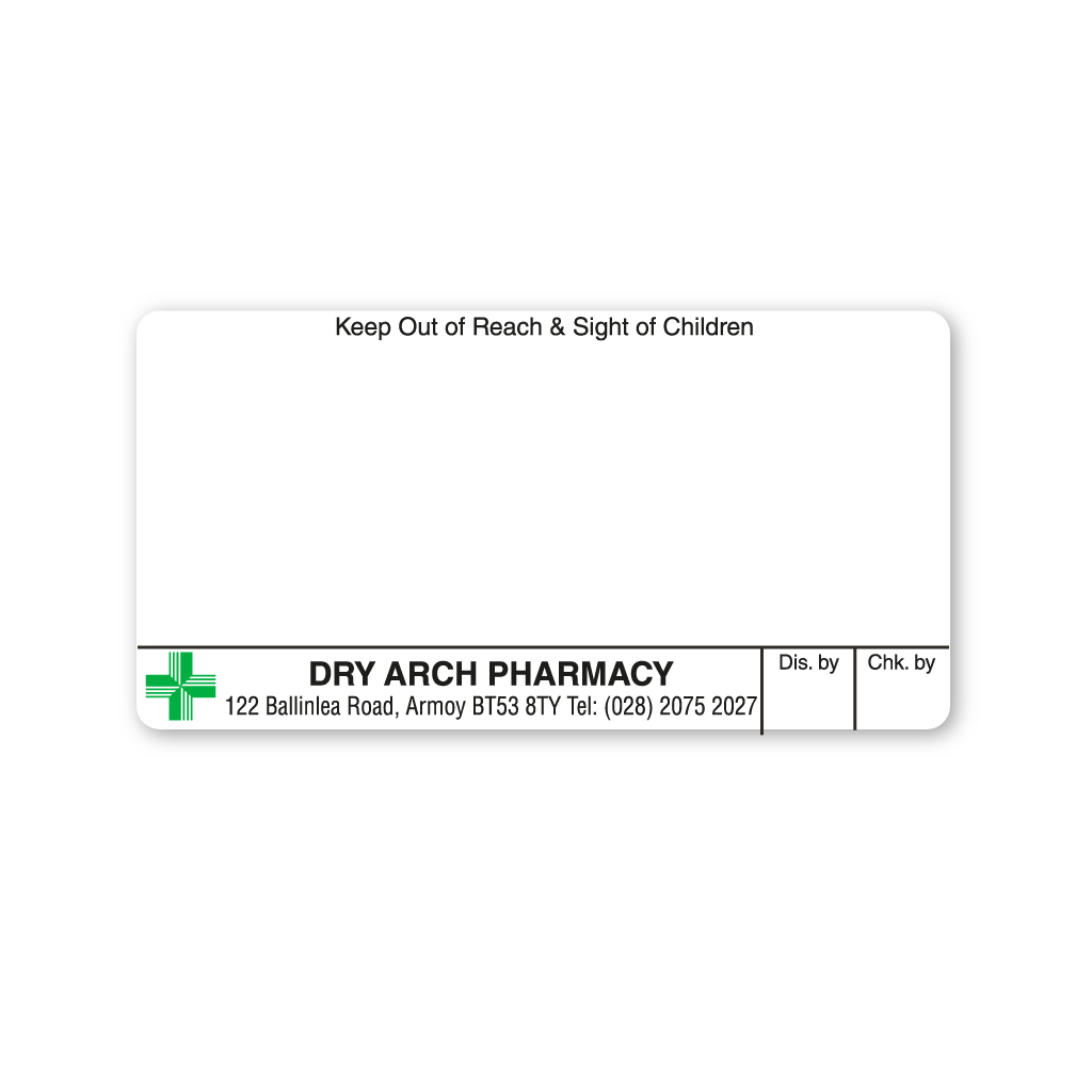 [EMT1114] Dry Arch Pharmacy Labels (70x36mm)
