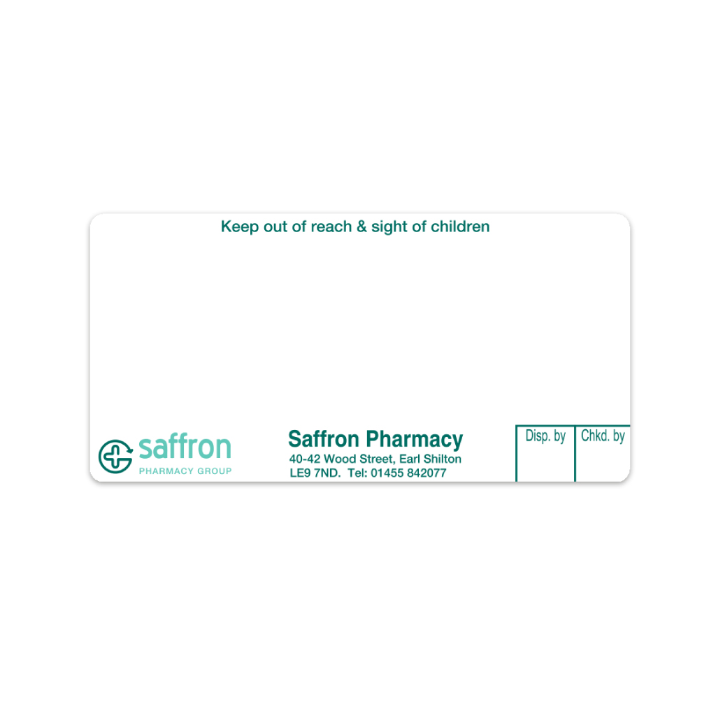 Saffron Group   Earl Shilton Pharmacy Labels