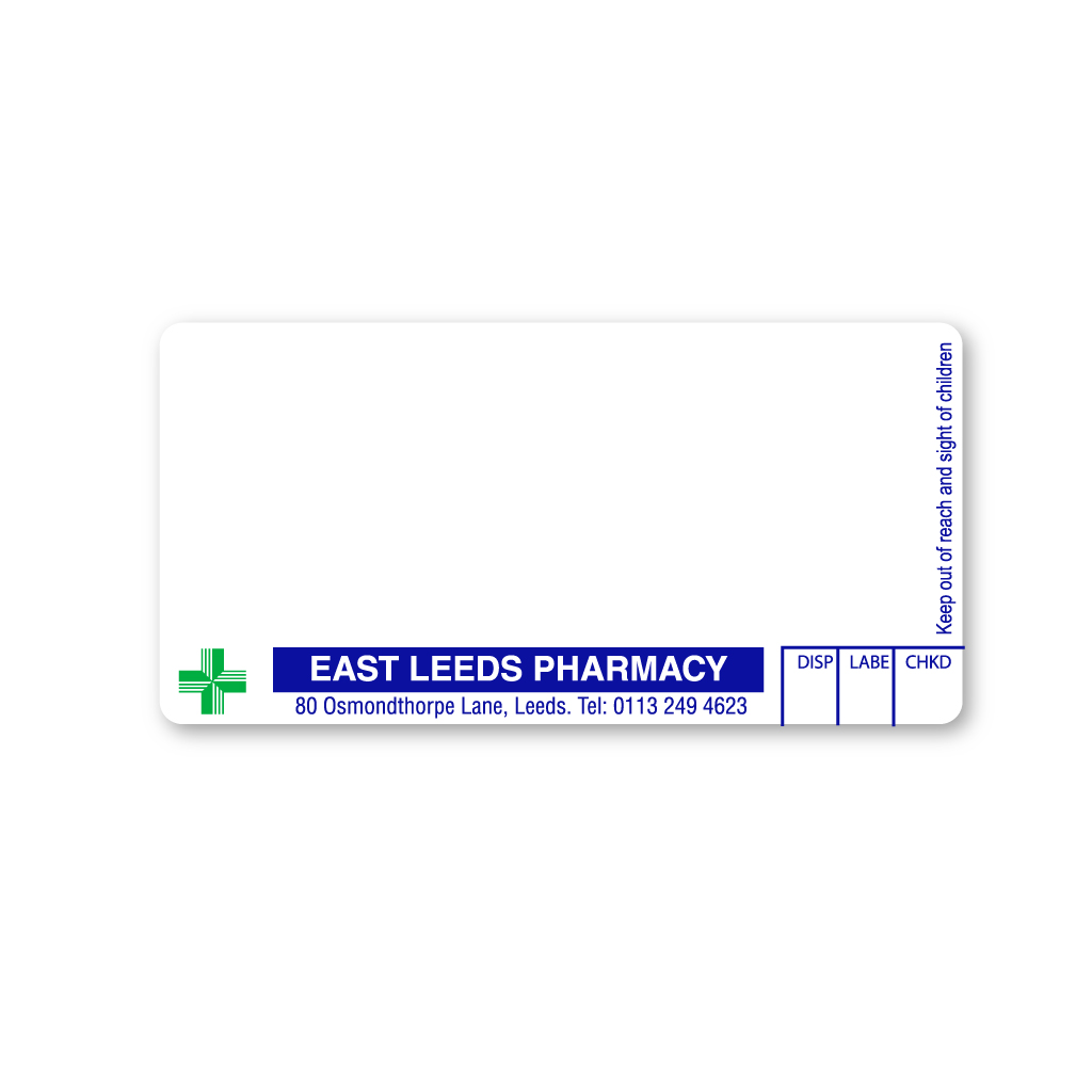 [AZEMT3987] East Leeds Pharmacy Labels