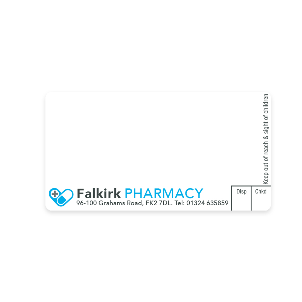 [BREMT2860] Falkirk Pharmacy 70X37 Labels