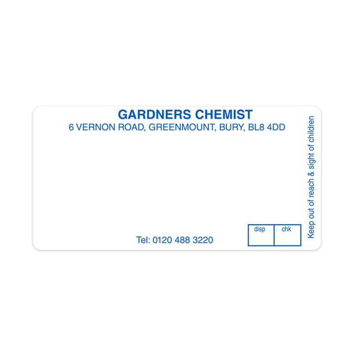 [AZEMT2266] Gardners Pharmacy Dispensing Labels