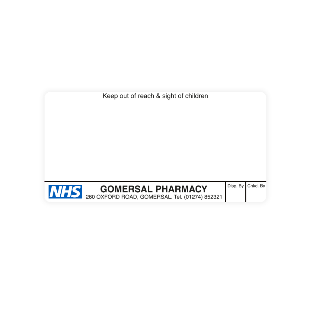 [EMT2002] Gomersal Pharmacy Dispensing Labels