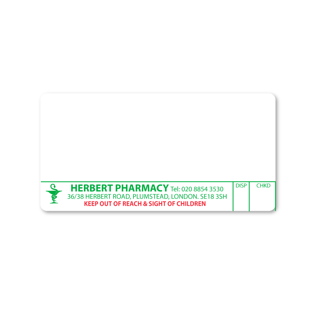 [EMT262B] Herbert Pharmacy Labels (SE18 3SH)
