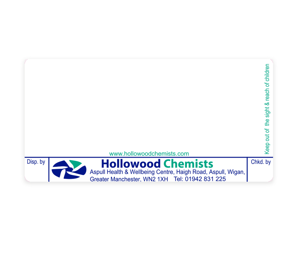 Hollowood Chemist Aspull Labels