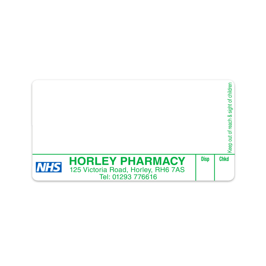 Horley Late Nigh Pharmacy Labels