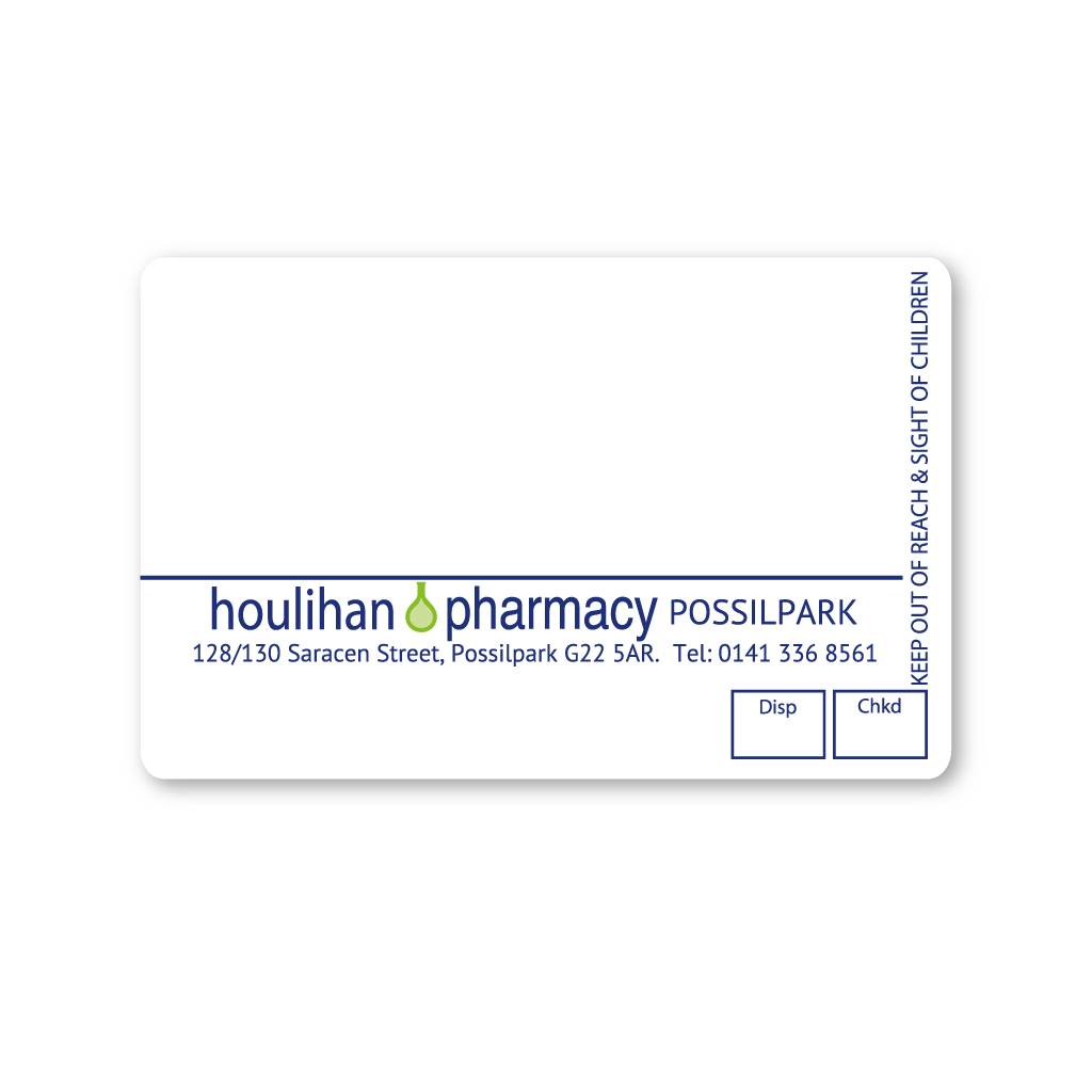  Houlihan Group   Possilpark Pharmacy  Labels