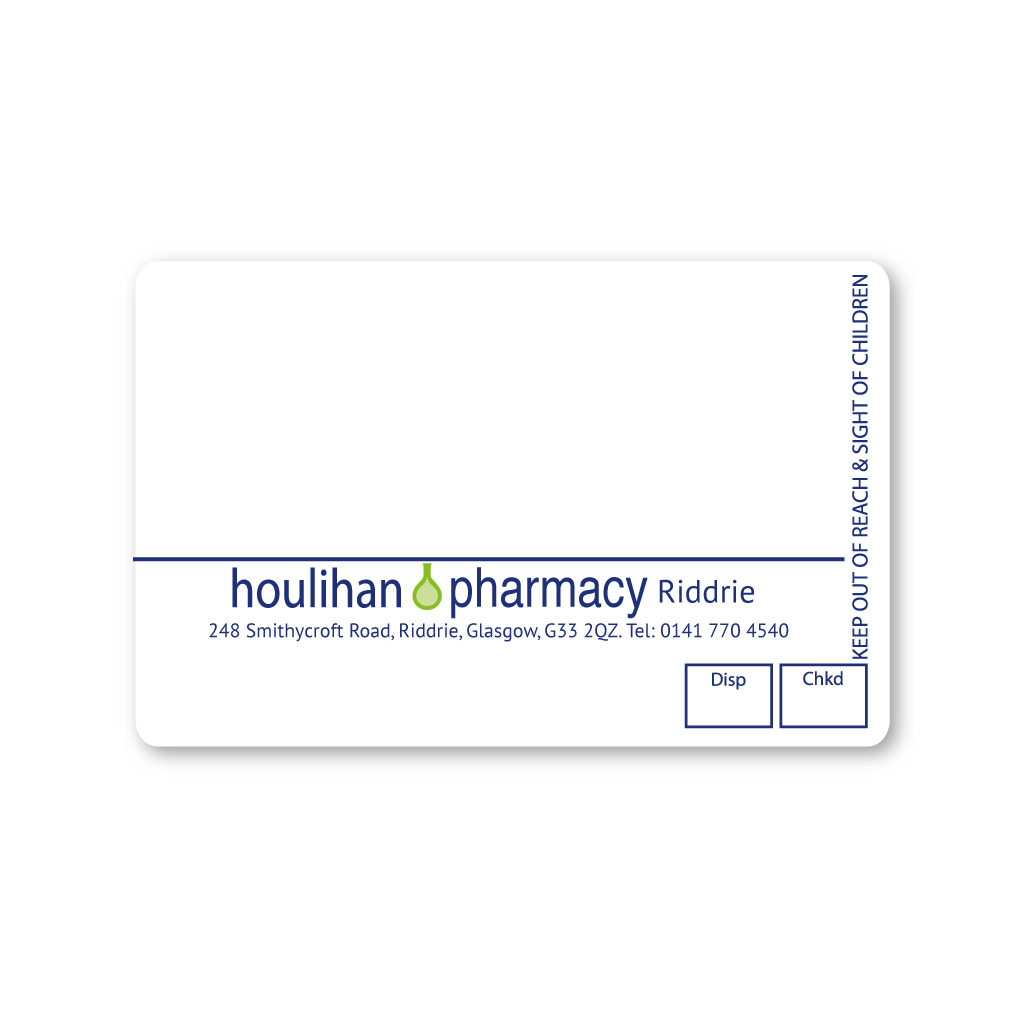 [BREMT3651]  Houlihan Group   Riddrie  Pharmacy Labels