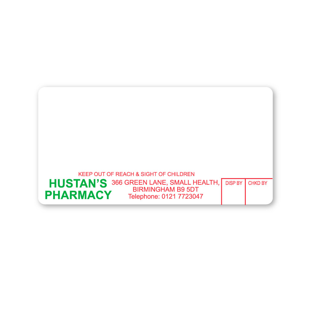 Hustans Pharmacy Labels
