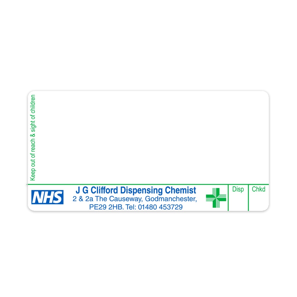 [EMT1789] John G Clifford Chemist Disp Labels