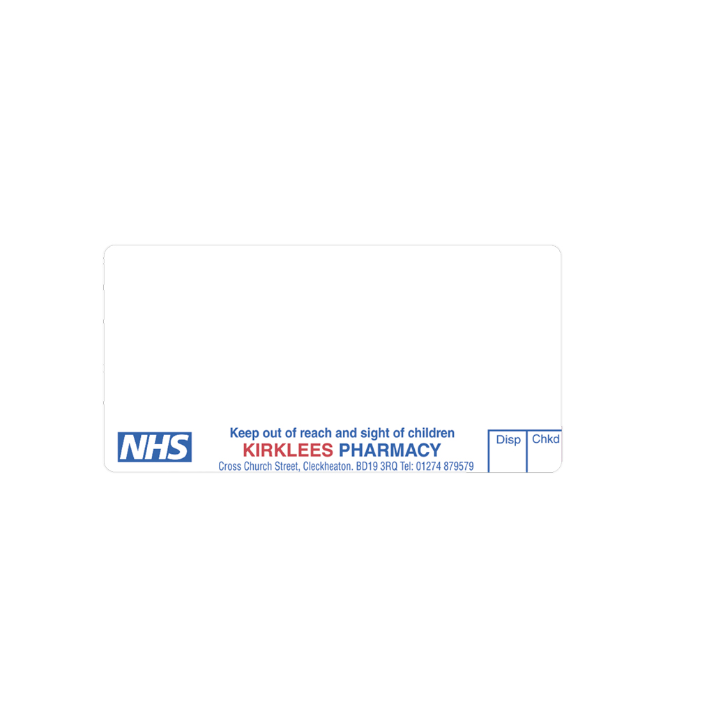 [EMT1221] Kirklees Pharmacy Dispensing Labels
