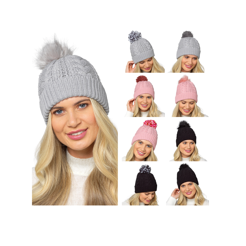 [GL1180] Ladies Hat With Detachable Pom Pom 