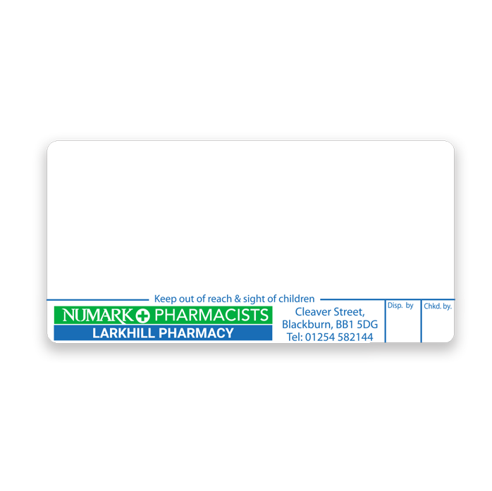 [EMT4378] Larkhill Pharmacy Labels