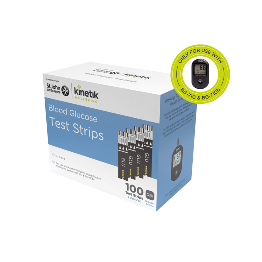 Kinetik Blood Glucose 100 Pk Test Strips | EMT Healthcare
