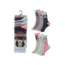 Ladies Cat & Dog Design Socks Pack Of 3