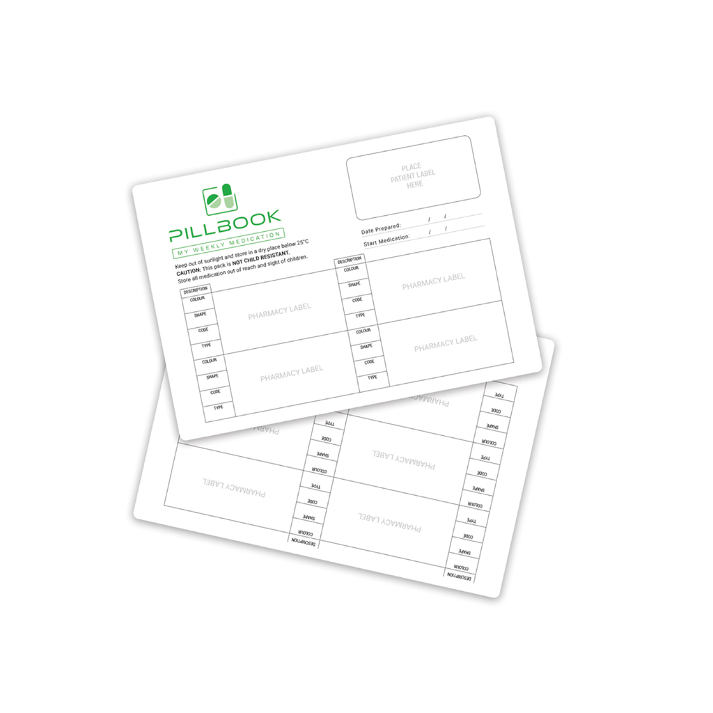 PillBook MDS 28 Cavity Paper Inserts (FP02) | EMT Healthcare
