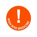 High Risk Medicine White Alert Label