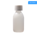 500ml Natural HDPE Capped Round Bottle