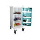 6 hoop MDS drugs trolley with a single door & a key lock