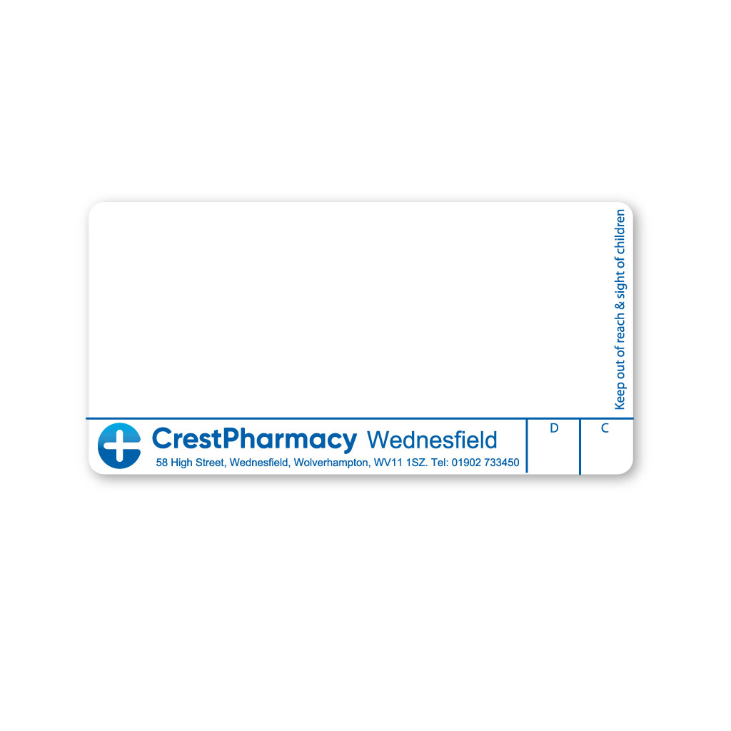 Crest Pharmacy Labels Wednesfield | EMT Healthcare